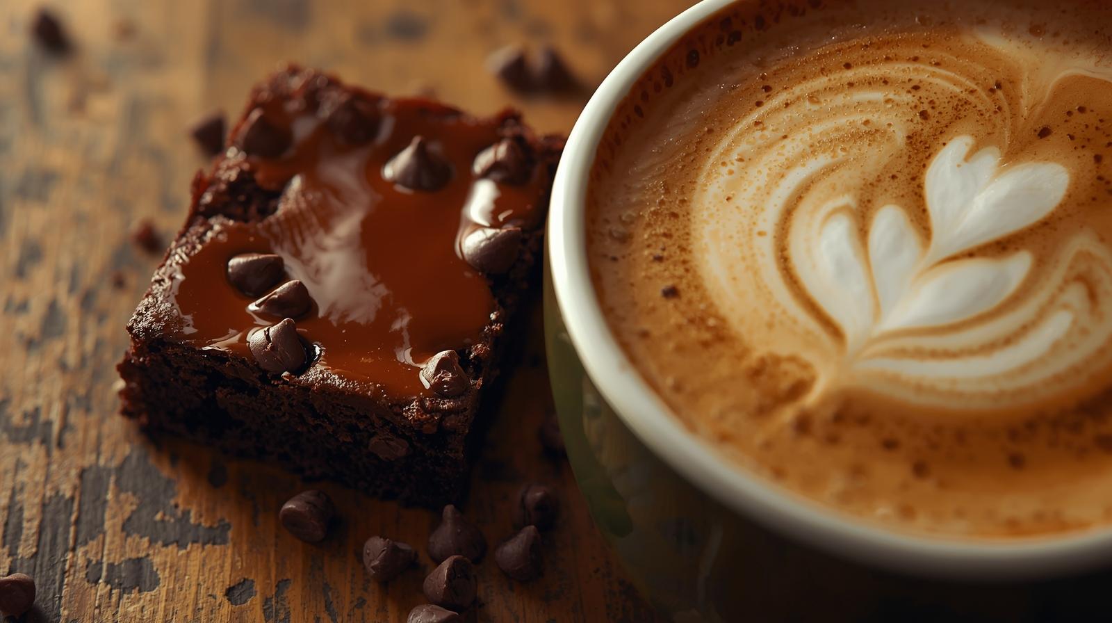 a photo of a Çikolatalı brownie & latte