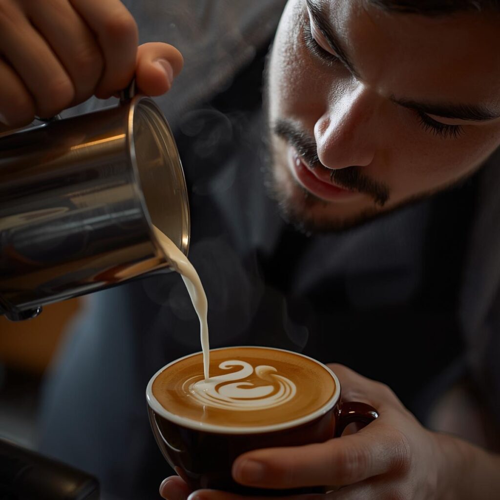 latte art yapan bir adam görseli